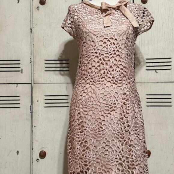 Saint Gil Paris Blush Lace Sheath Dress, Size Small - Picture 1 of 3